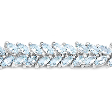 15.04 ct. Genuine Blue Topaz .925 Sterling Silver Bracelet